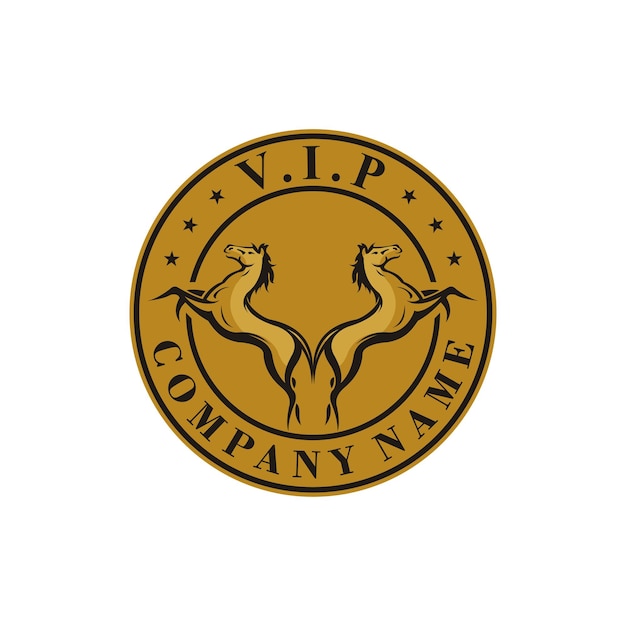 Fancy horse logo design