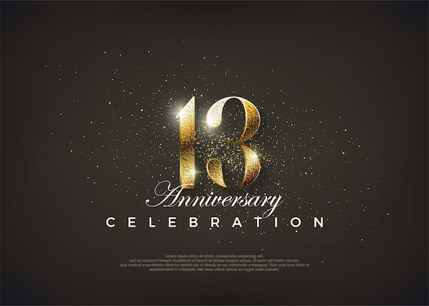 Fancy number 13th to celebrate 13th birthday Premium vector for poster banner celebration greeting