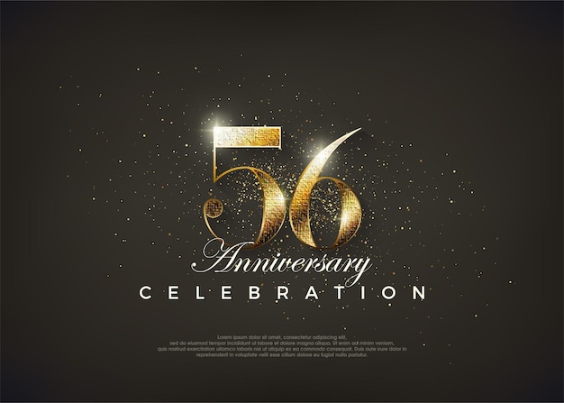 Fancy number 56th to celebrate 56th birthday premium vector for poster banner celebration greeting