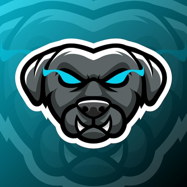 Fanged hondenkop mascotte gaming-logo