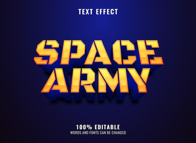 Fantasie ruimte leger teksteffect perfect voor de titel van het game-logo