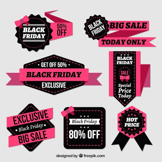 Fantastic badges and ribbons for black friday