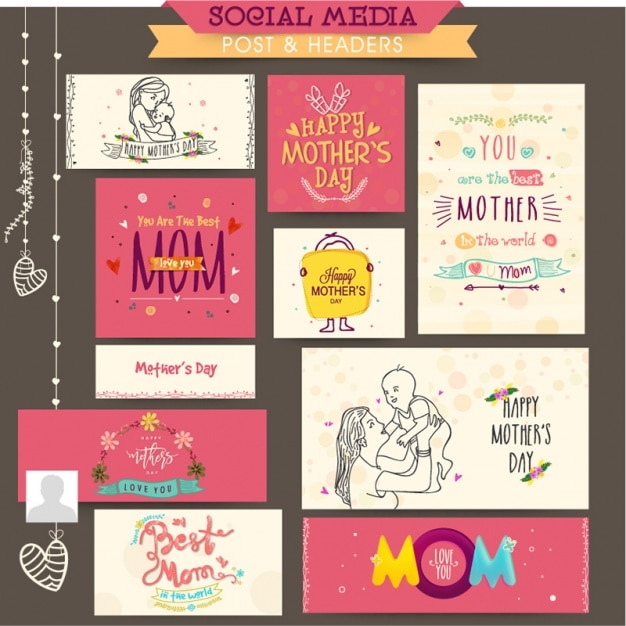 Vector fantastic banners with great designs for mother's day