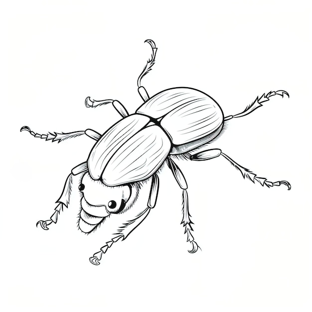 Fantastic beetle cartoon style coloring book for children