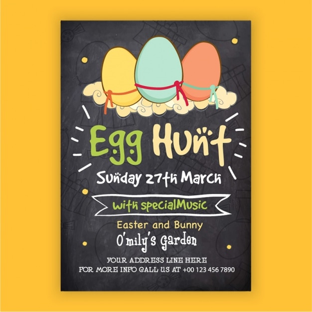 Vector fantastic easter poster voor egg hunt