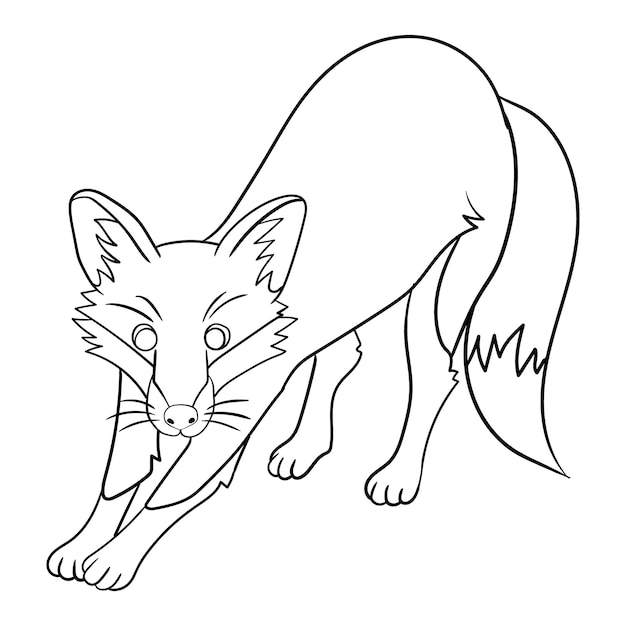 Vector fantastic fox a cute coloring page for kid