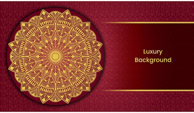 Fantastic ornamental mandala design background in gold color.Decorative greeting and invitation card