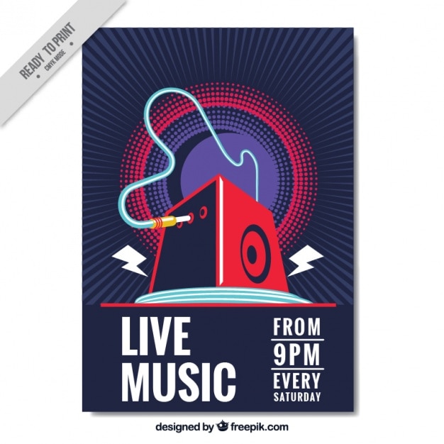 Vector fantastic party poster with speaker