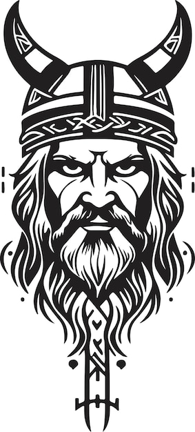 Fantastic and powerful viking emblem art vector