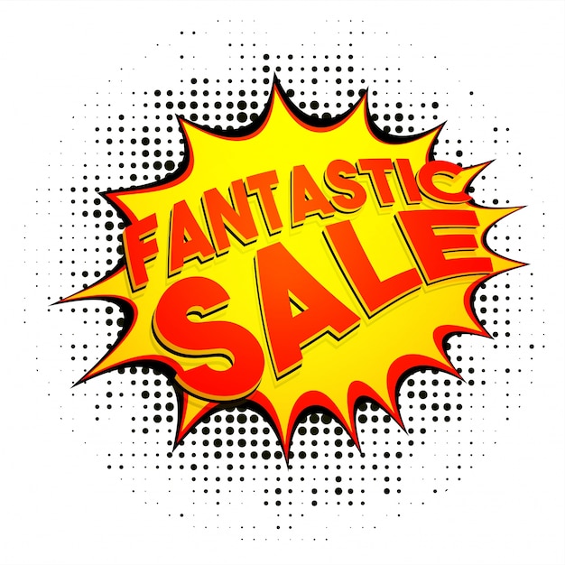 Vector fantastic sale, popart banner.