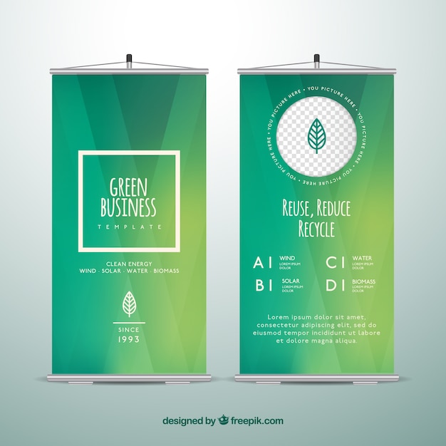 Fantastic template of business roll up in green tones