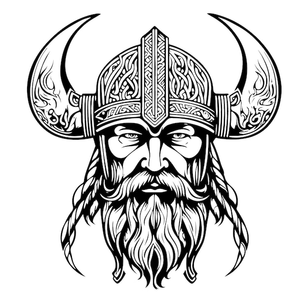 Фантастический прекрасный векторный символ эмблемы викингов