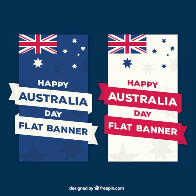 Fantastische banners voor Dag van Australië met decoratieve linten