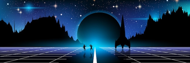 Fantastische deep space wereld vector concept illustratie