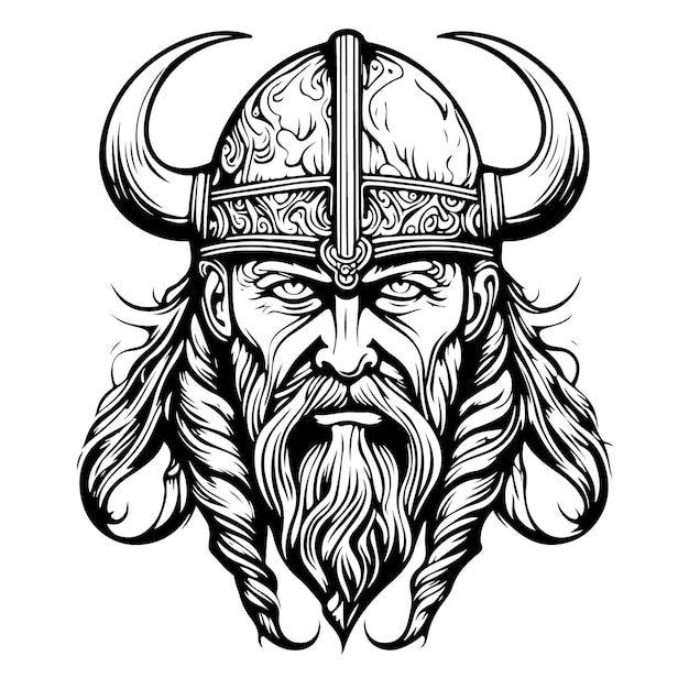 Fantastische mooie viking embleem vector logo kunst