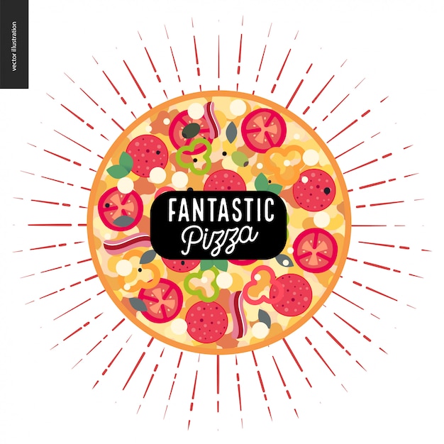 Vector fantastische pizza