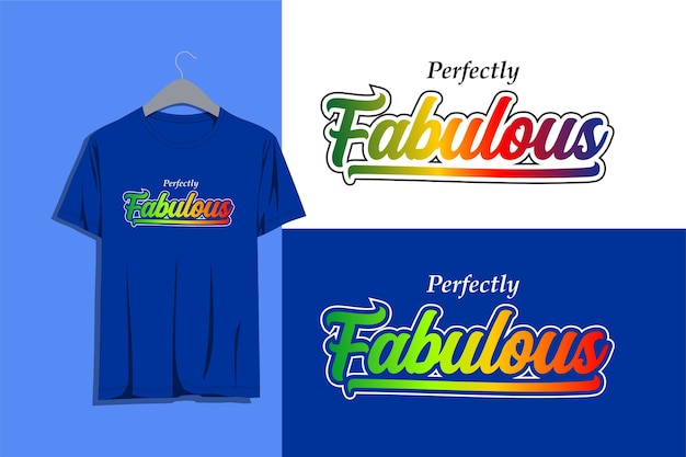 Fantastische typografie regenboogkleuren print t-shirtontwerp