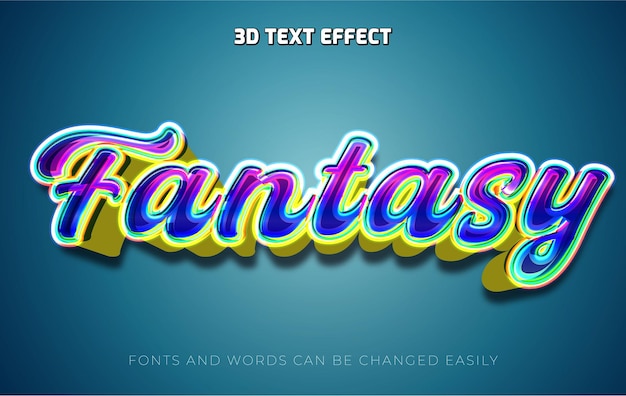 Фантастический стиль редактируемого текстового эффекта 3D