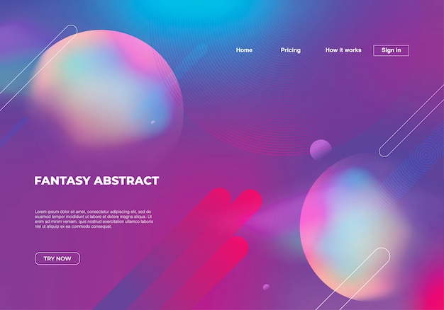 Fantasy abstract background with geometric colorful dynamic shapes