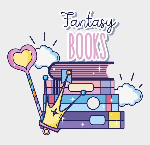 Фантазия и волшебные книги милые мультфильмы