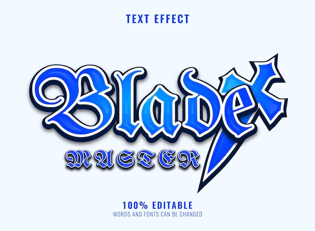 Fantasy blade master rpg game logo titel in jrpg japan stijl teksteffect