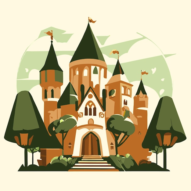 Vector fantasy candy castle