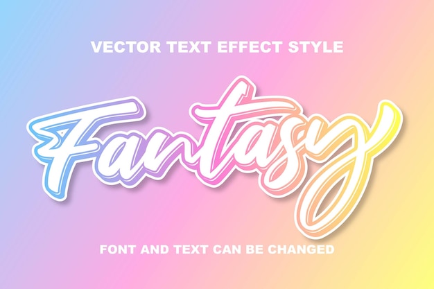 Vector fantasy colorful typography lettering editable text effect font style template background banner