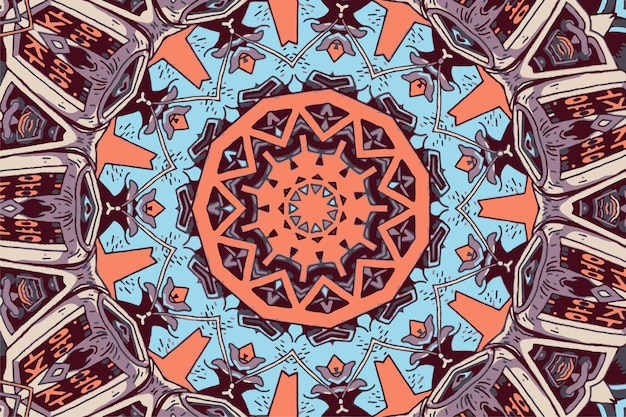 Fantasy eastern ornament done in kaleidoscopic vector background