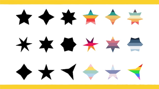 Vector fantasy elements stars set