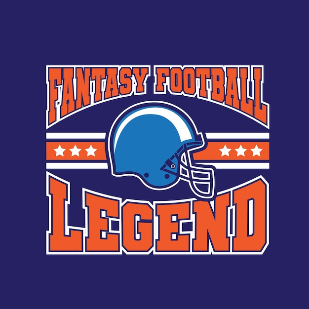 Vettore fantasy football leggenda emblema logo style design