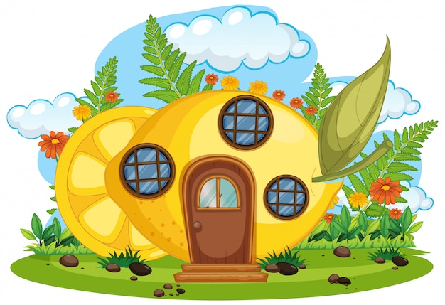 Fantasy fruit house isolated