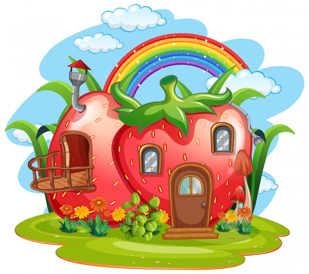 Vector fantasy fruit house