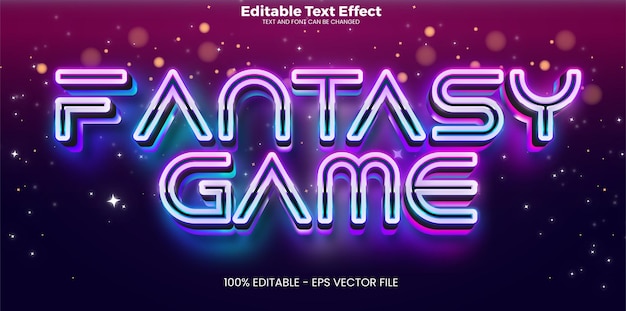 Fantasy Game editable text effect in modern trend style