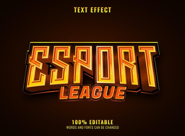Effetto di testo modificabile per il titolo del logo esport d'oro fantasy
