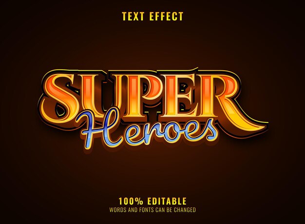 Fantasy golden diamond super heroes text effect