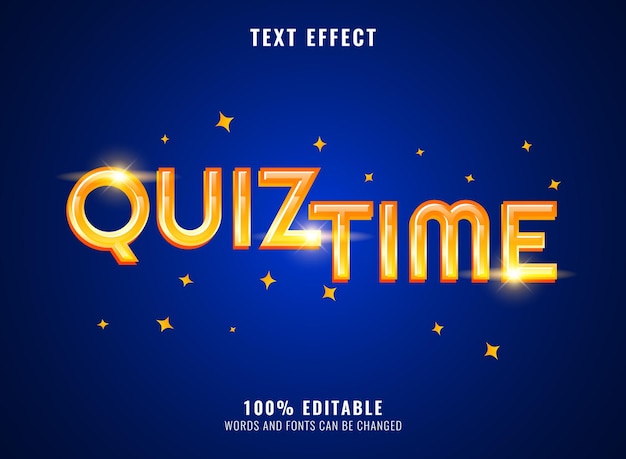 Fantasy golden quiz time text effect