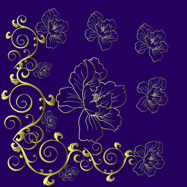 Vector fantasy hand drawn flowers