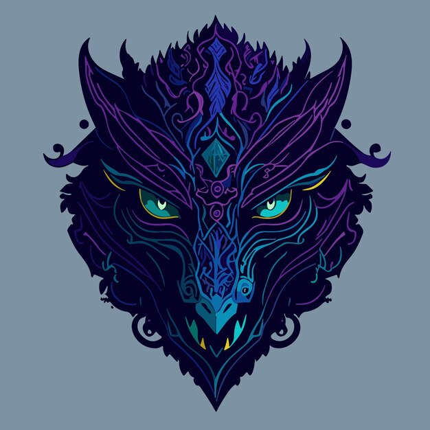 fantasy head artwork illustration design vector