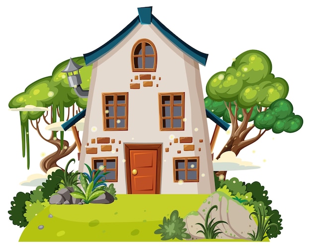 Fantasy house on white background