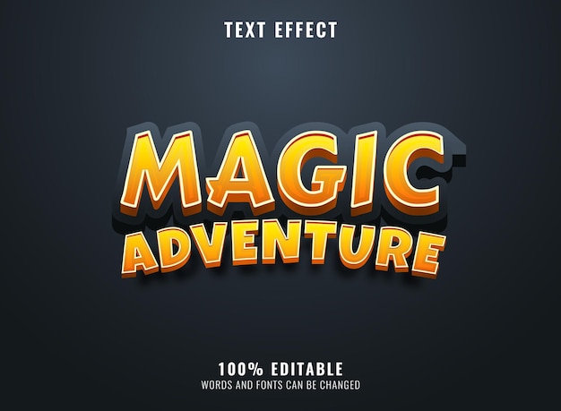 Effetto di testo modificabile di avventura magica fantasy perfetto per il titolo del logo del gioco medievale rpg