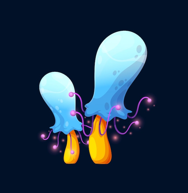 Vector fantasy magic blue mushroom toxic toadstool icon