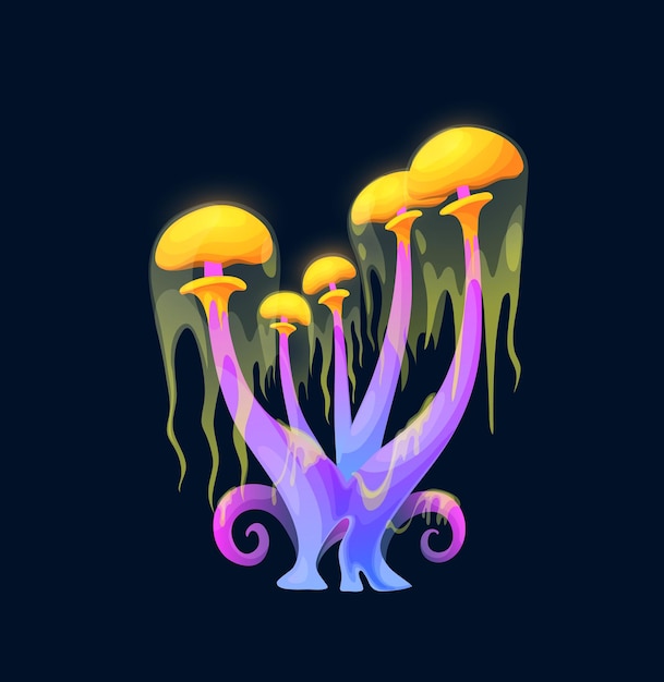 Vector fantasy magic jelly mushroom, psychedelic fungus