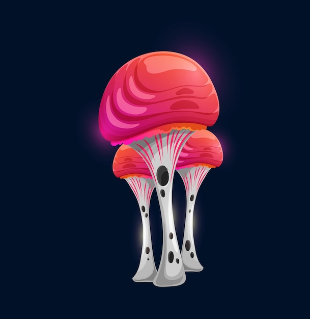 Vector fantasy magic lean red mushroom alien fungus