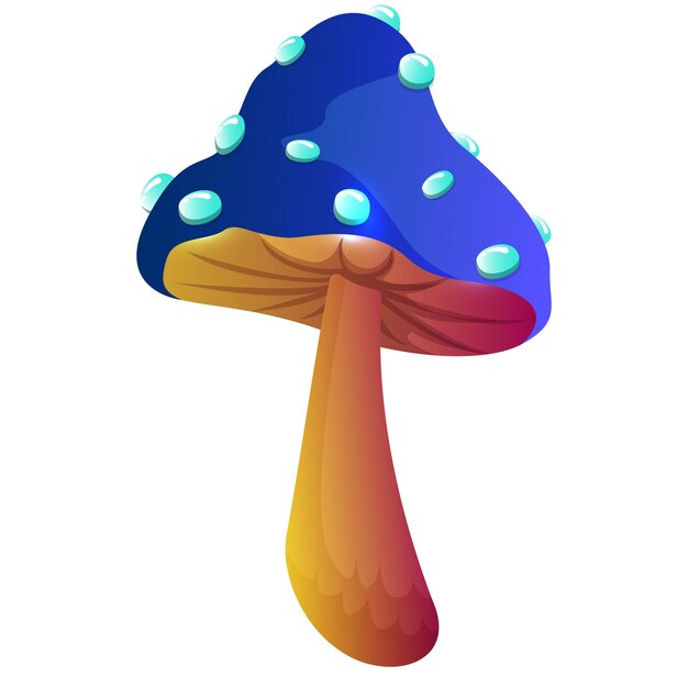 Vector fantasy or magic mushroom hallucinogenic toadstoolvector illustration eps10