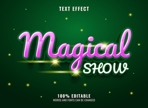 Vector fantasy magical show text effect