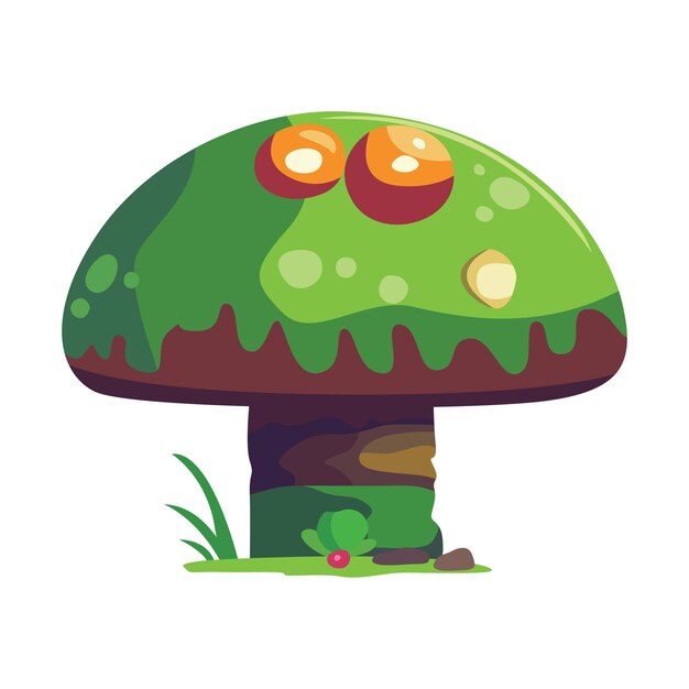 Fantasy mashroom vector illustration Video game objects