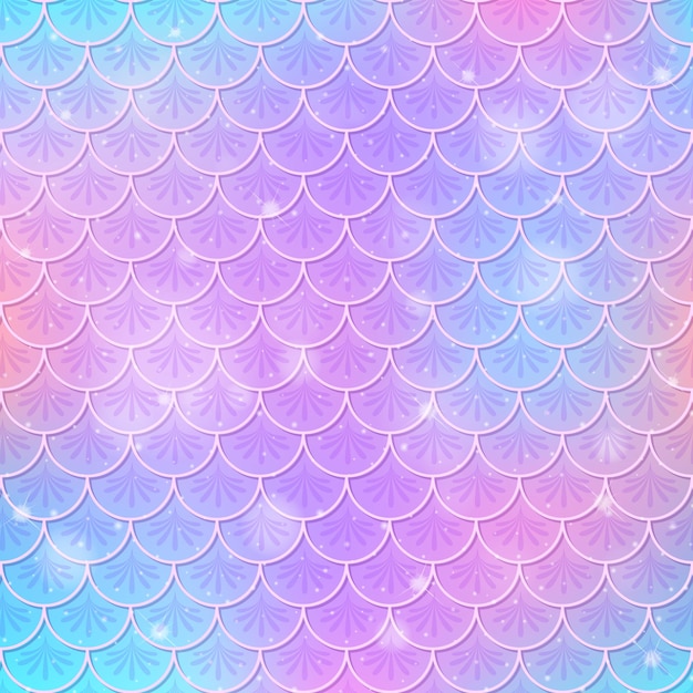 Fantasy mermaid scales seamless pattern