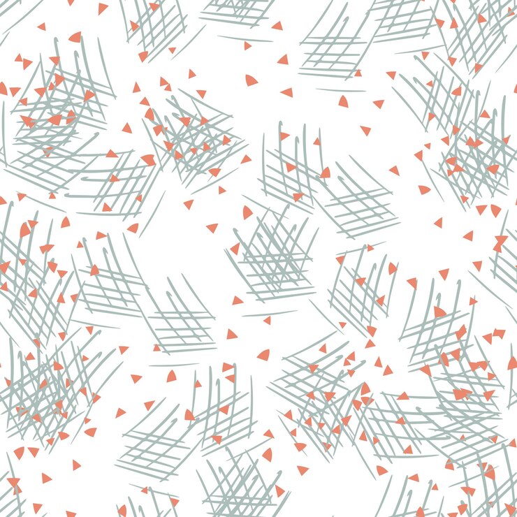 Vector fantasy messy freehand doodle geometric shapes seamless pattern. infinity ditsy scribble abstraction