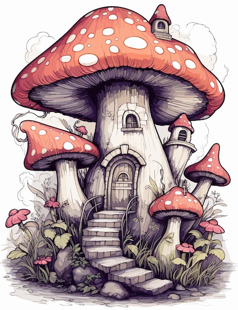 fantasy mushroom house home garden