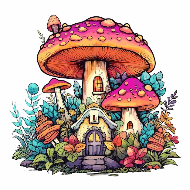 fantasy mushroom house home garden